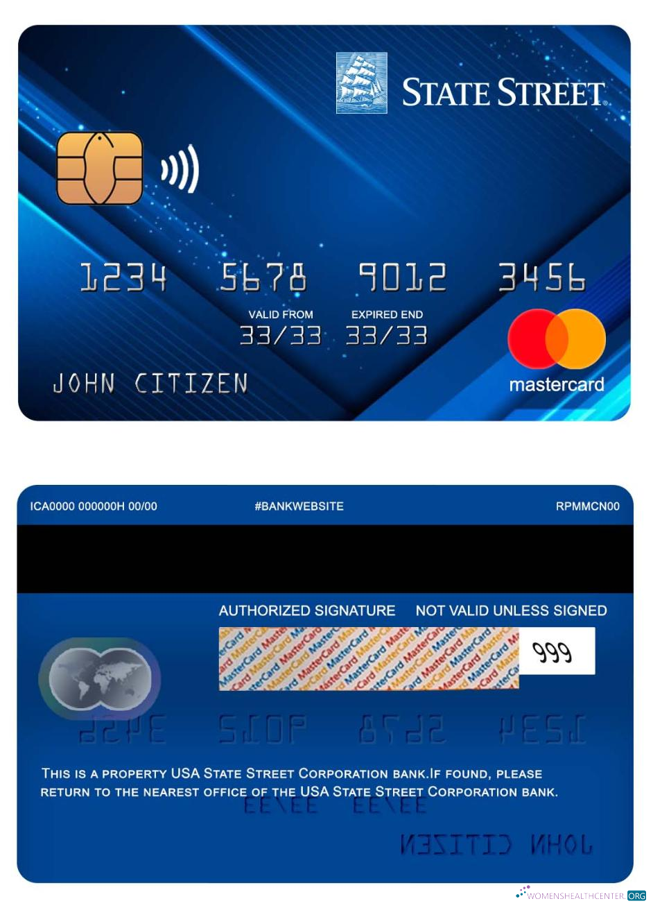 Download USA State Street Corporation bank mastercard Photoshop template